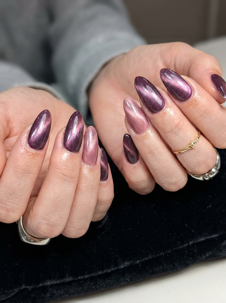 Cat Eye Aura Nails